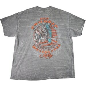 Sturgis Motorcycle Rally 2022 Shirt Mens 2XL Grey Graphic Skull Biker